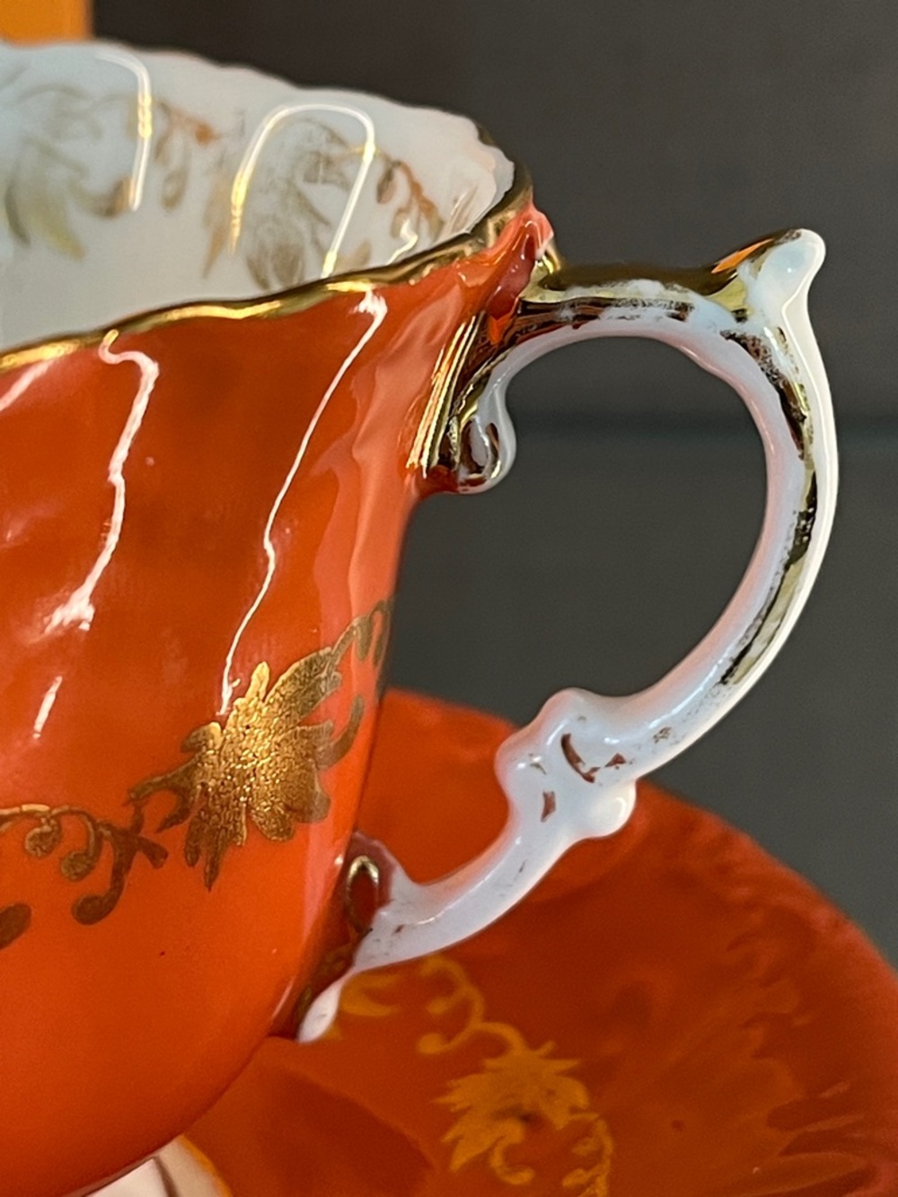 Aynsley Fine English Bone China Tea Cup in Pumpkin Spice. - Picture 5 of 9